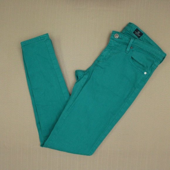 AG Adriano Goldschmied Stevie Ankle Slim Straight Jeans Women's Size 26 Teal - Picture 4 of 9